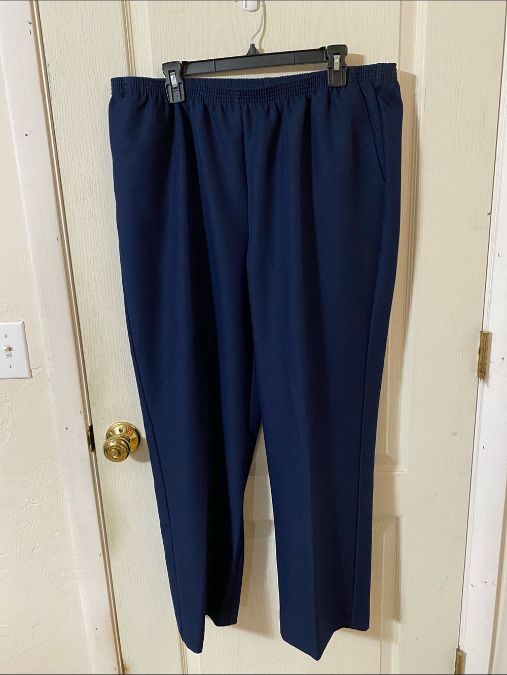 Alfred Dunner Navy Elastic-Waist Dress Pants